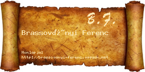 Brassoványi Ferenc névjegykártya