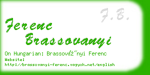 ferenc brassovanyi business card